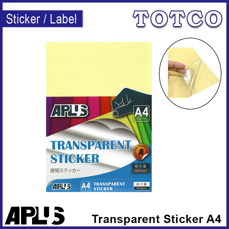 Aplus Transparent Sticker A4 100's