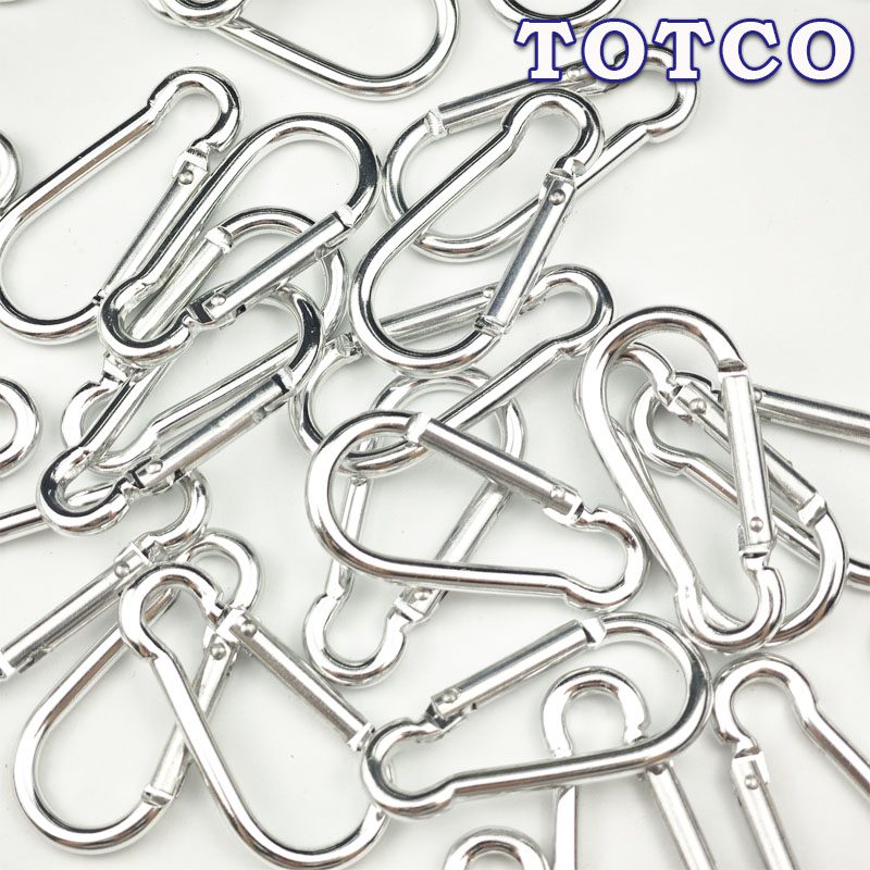 Carabiner Hook Keychain Silver 50mm