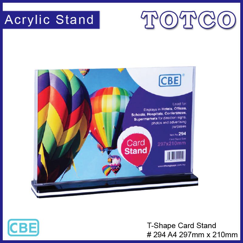 CBE Acrylic Stand (T Shape) A4 / A5 / A6 / DL