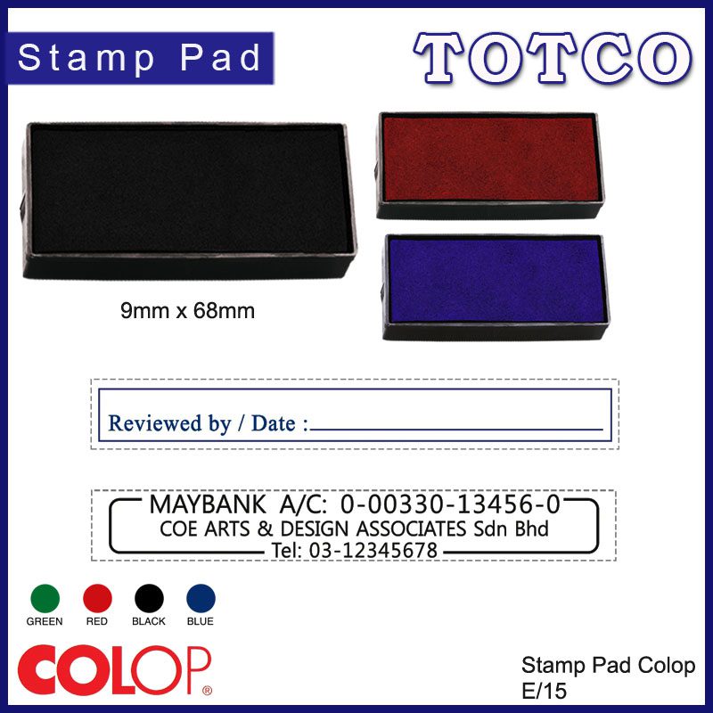 Colop Ink Pad Refill (9 x 68mm) E/15