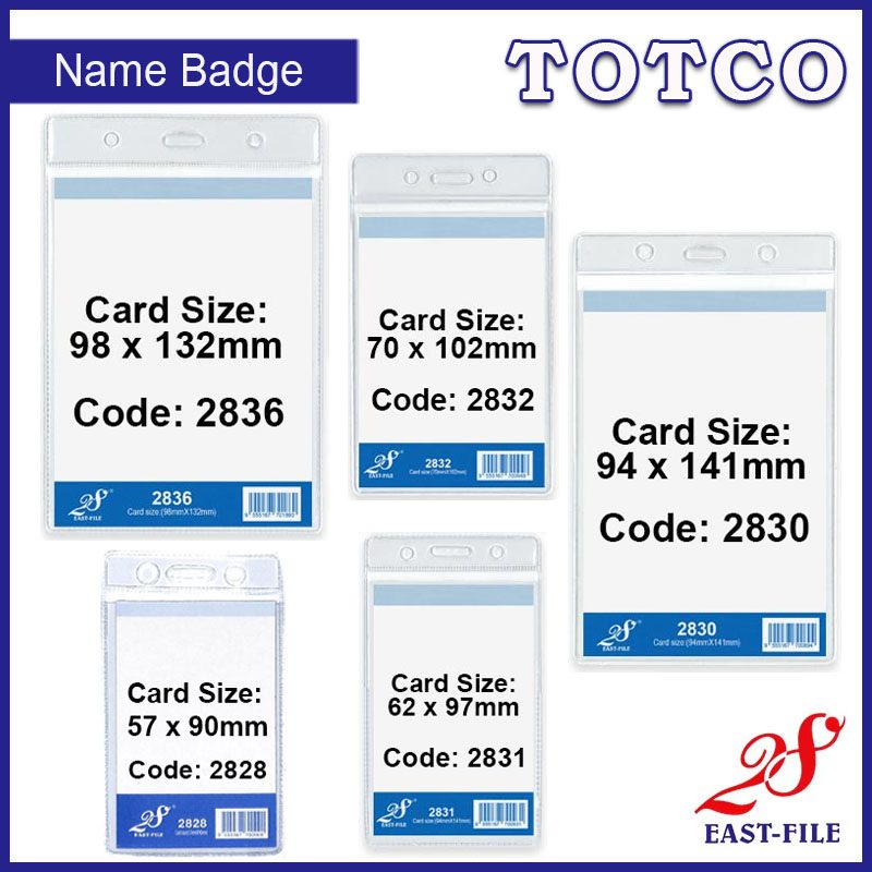 East File PVC Vertical Name Badge (without clip)