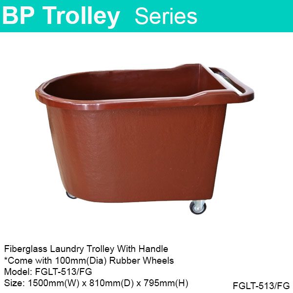 Fiberglass Laundry Trolley with Handle FGLT-513/FG