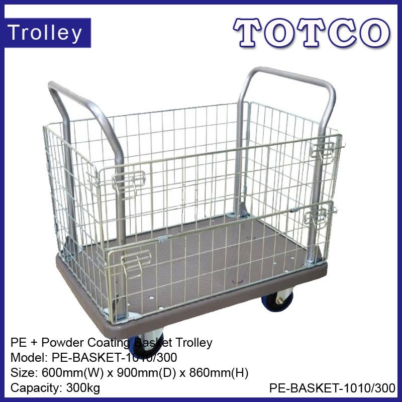 PE + Powder Coating Basket Trolley 1010/300 300Kgs