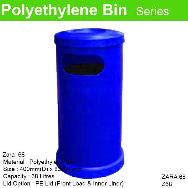 Polyethylene Bins With Stainless Steel Lid ZARA 68