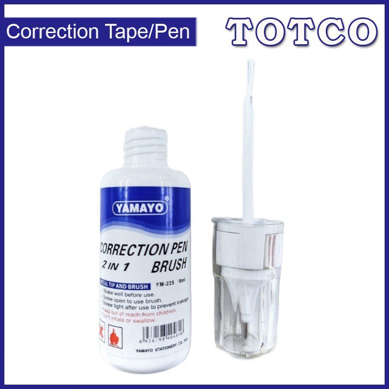 2 in 1 Yamayo Metal Tip & Brush Correction Pen 18ml | YM-225