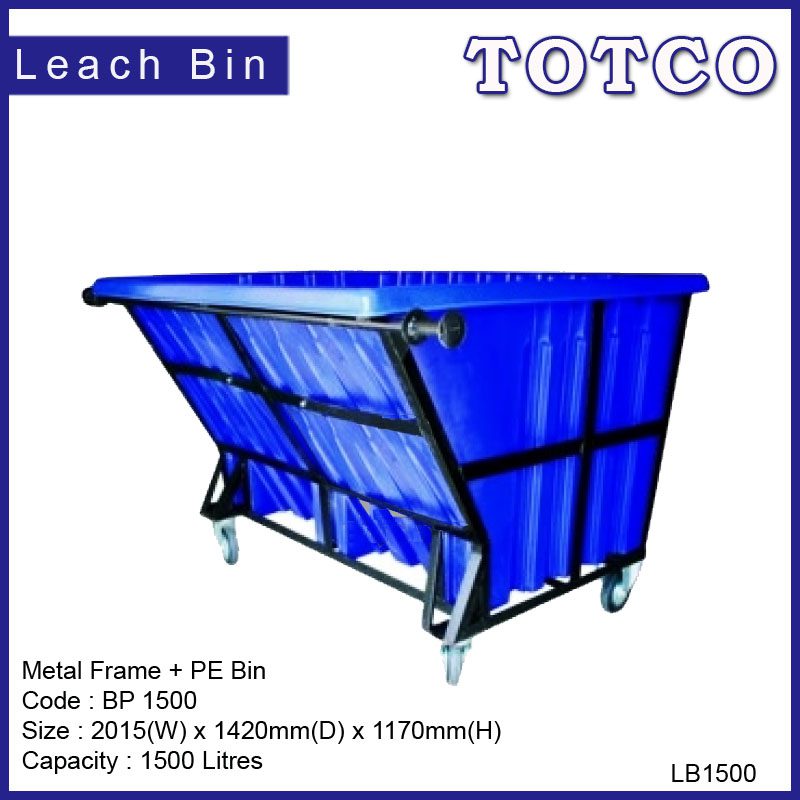 Leach Bins 1500 Litres (Metal Frame + PE Bin) |  LB1500