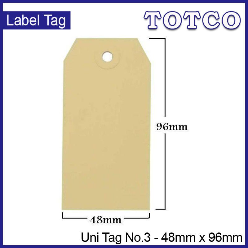 Uni Tag No.3 Shipping Marking Label Tag (48mm x 96mm)