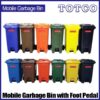 Mobile Garbage Bins with Foot Pedal 80L / 100L / 120L / 240L