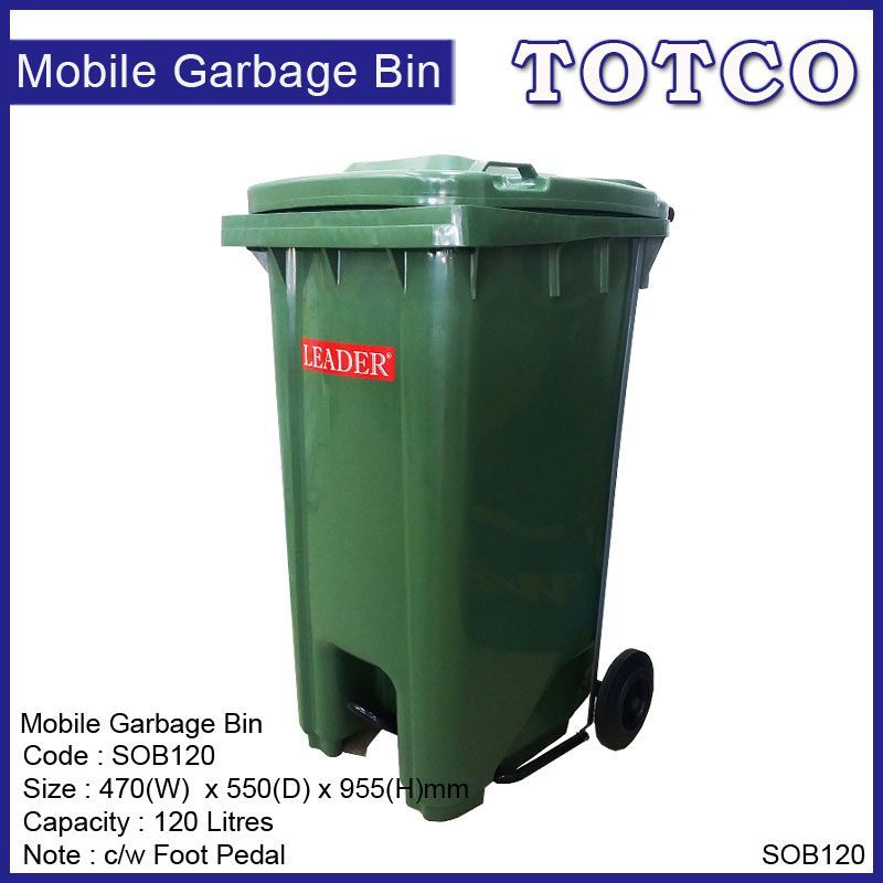 Mobile Garbage Bins with Foot Pedal 80L / 100L / 120L / 240L