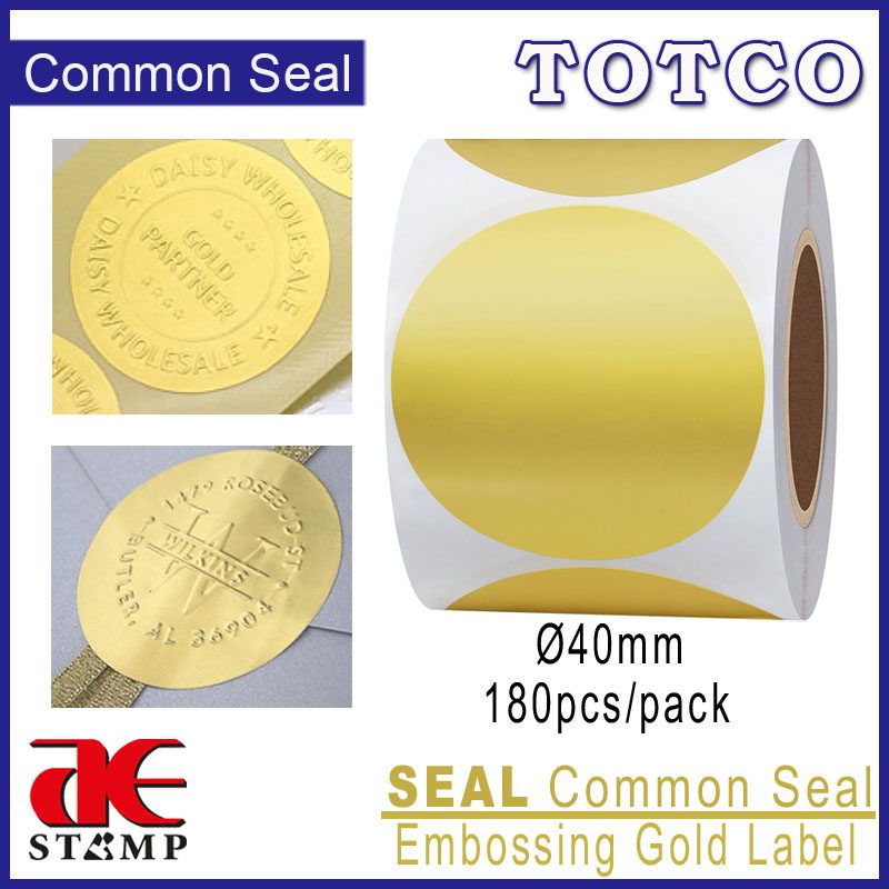 Embossing Gold Label Ø40mm (180pcs/pkt)