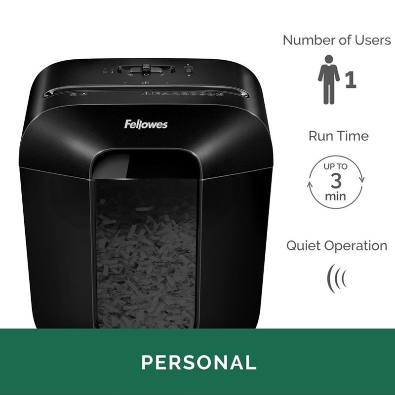 Fellowes Powershred® LX25 Cross Cut Shredder - 6 sheets 11.5 Liters