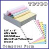 Green3 Computer Form 9.5" X 11" (4Ply White/Pink/Yellow/Blue)