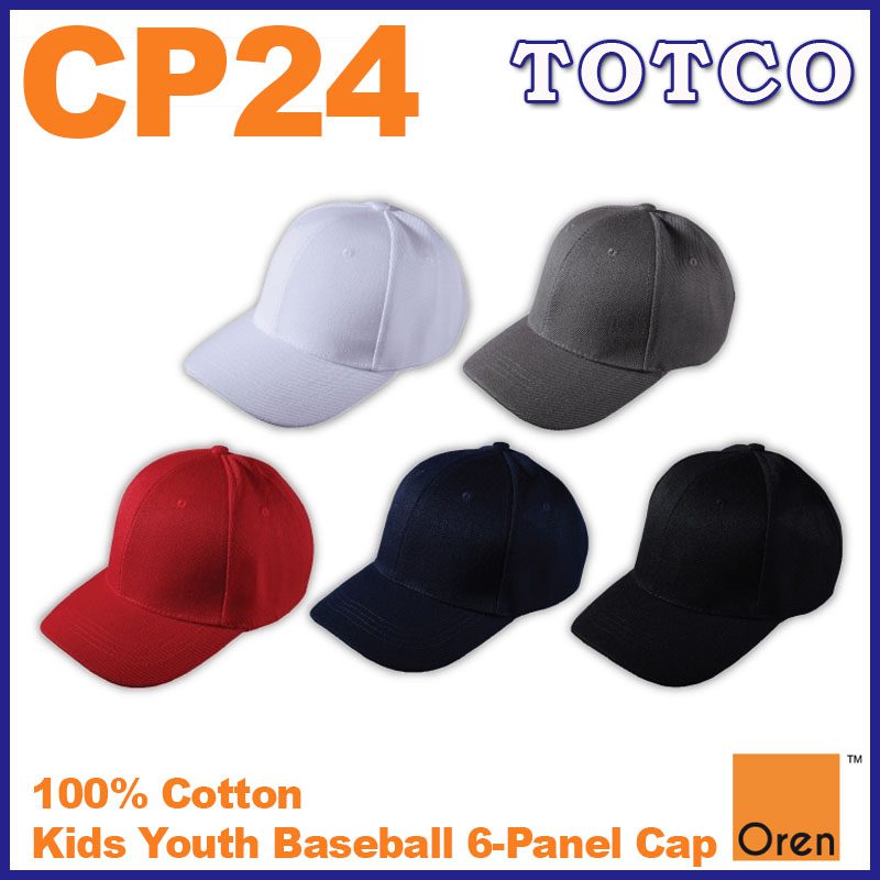 Oren Sport Kids Youth Super Thick 100% Cotton Baseball 6-Panel Cap - CP24