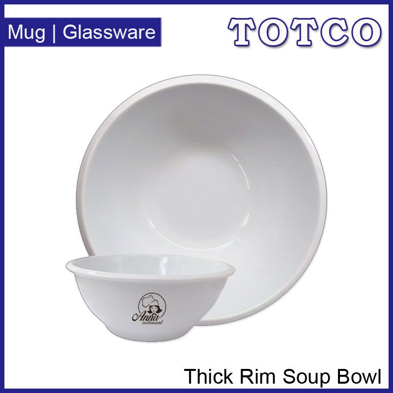 Porcelain Thick Rim Soup Bowl 5.5"/ 7.5"/ 9.5"