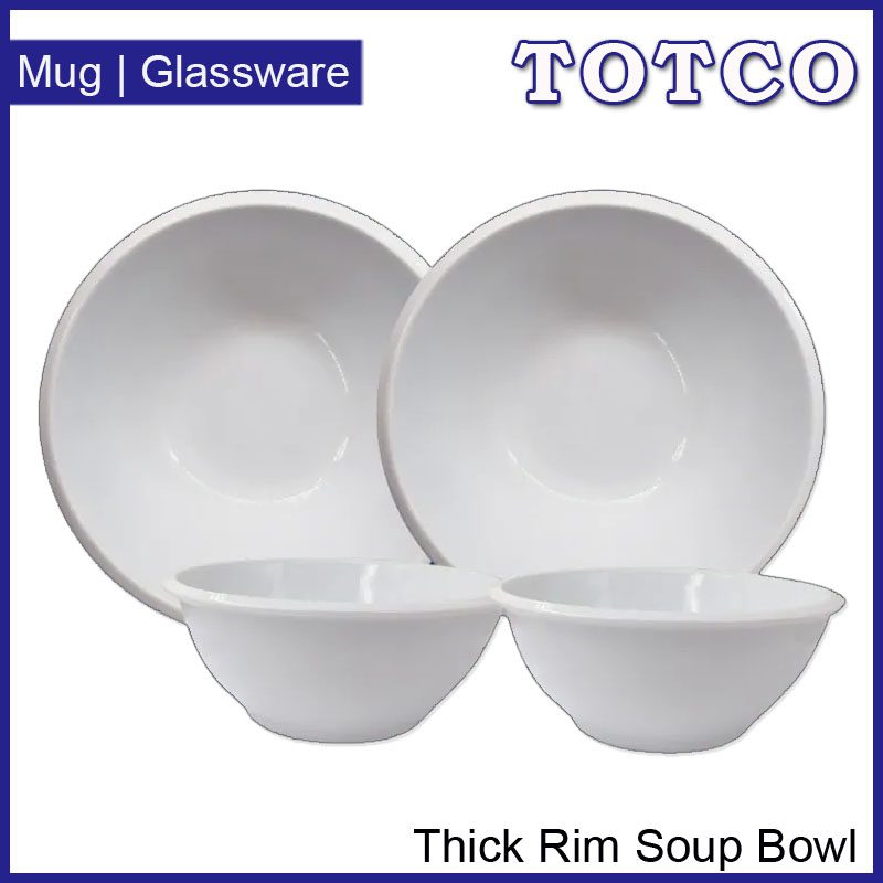 Porcelain Thick Rim Soup Bowl 5.5"/ 7.5"/ 9.5"