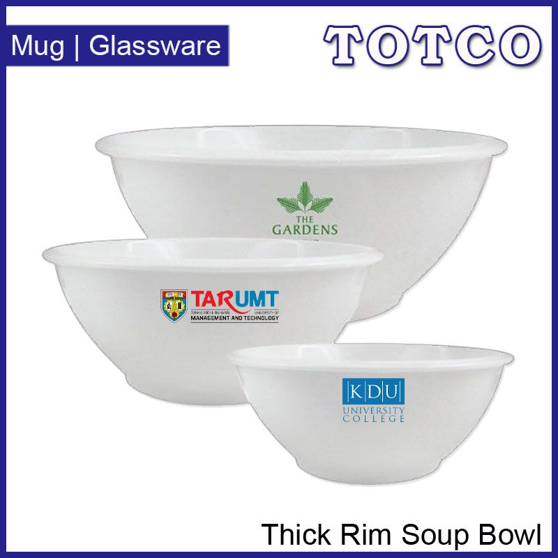 Porcelain Thick Rim Soup Bowl 5.5"/ 7.5"/ 9.5"