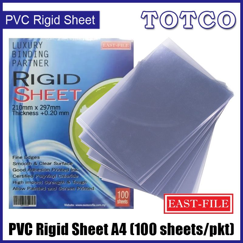 East-File PVC Rigid Sheet A4 0.2mm (100 sheets/pkt)