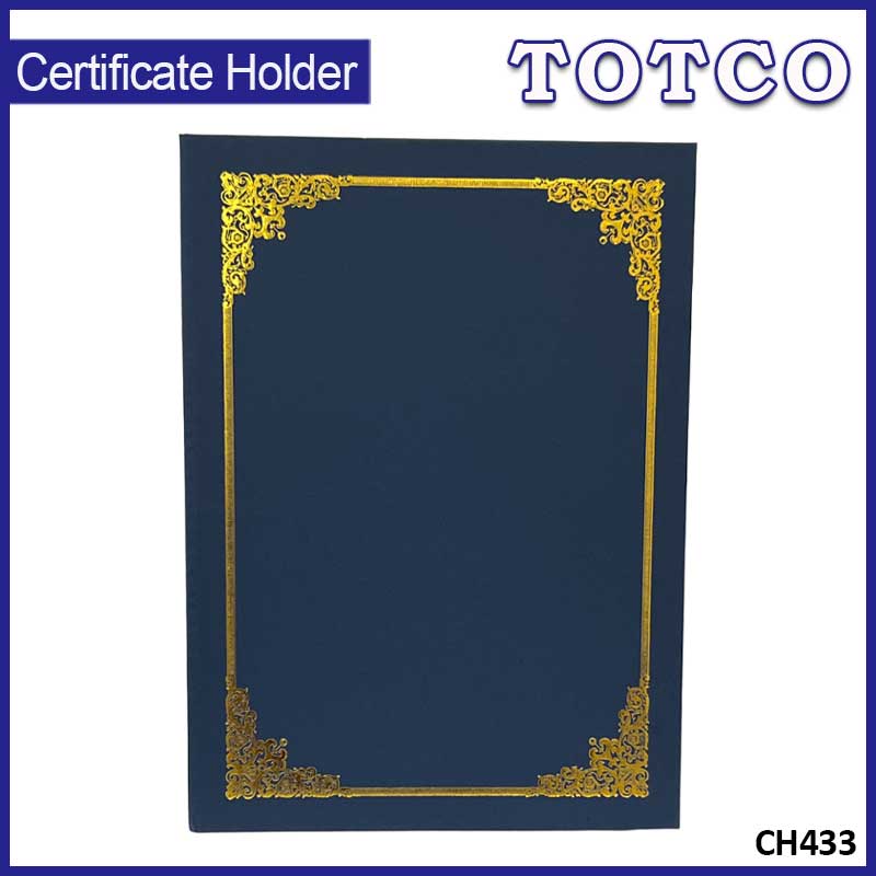 Certificate Holder A4 (2 pages) with Hot Stamping | CH433 - Blue