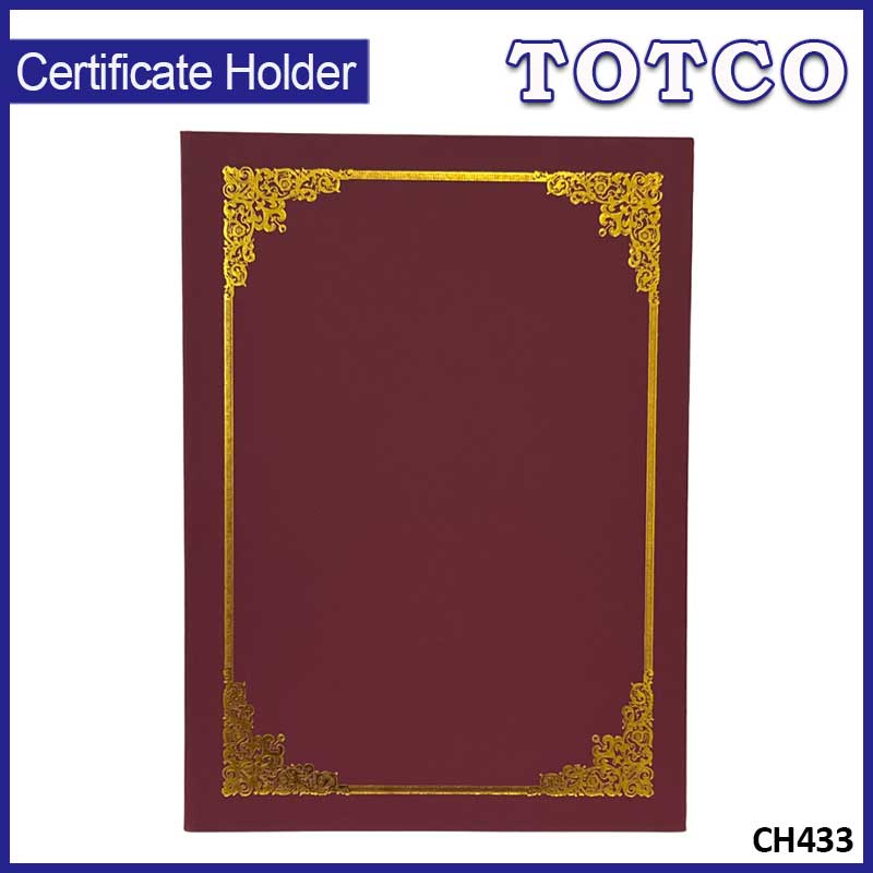 Certificate Holder A4 (2 pages) with Hot Stamping | CH433 - Maroon