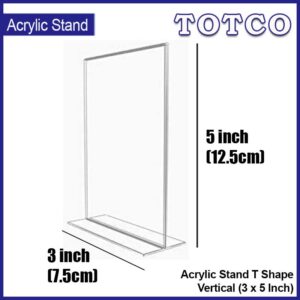 Acrylic Card Stand T Shape 3x5 Inch (7.5cm x 12.5cm)