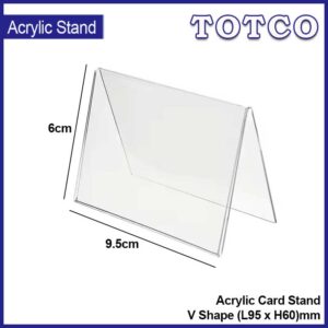 Acrylic Card Stand V Shape (9.5cm x 6cm)