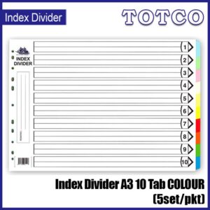 Battleship Index Divider A3 - 10 colours