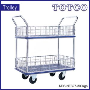 Mystar Metal Platform Double Decker With Side Net Trolley 150kg / 300kg | M03-NB127 M03-NF327