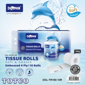 Dolphin Toilet paper Strong & Absortbent (100mm x 130mm)160g 4Ply